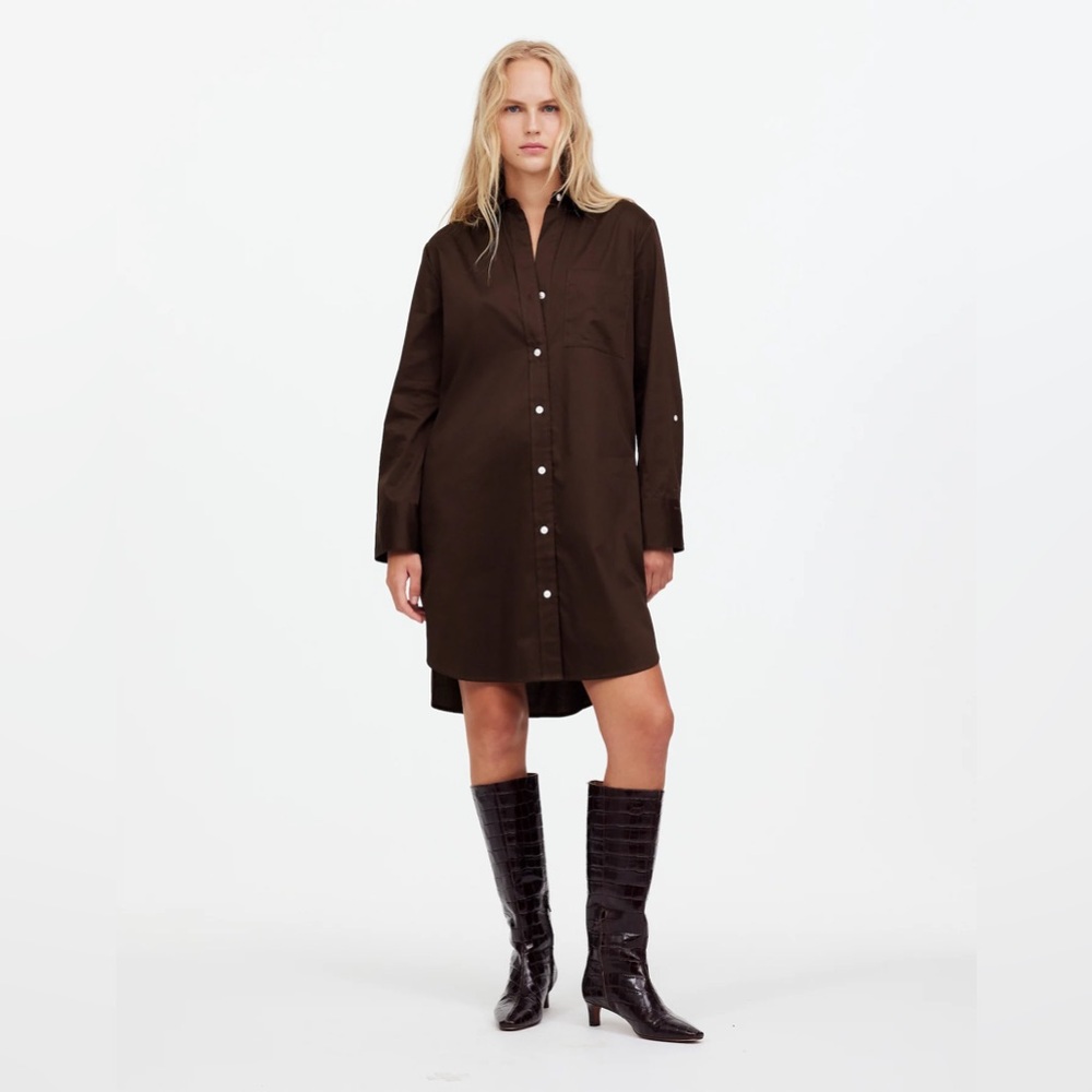 NWT Madewell Brown Button-up Shirtdress